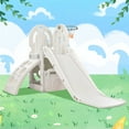 thumbnail image 1 of 4 in 1 Kids Toddler Slide, Kids Activity Playground Set with Toddler Slide, Basketball Hoop and Climber, Children's play sets with Storage for Boys and Girls, Indoor & Outdoor, Gray, 1 of 9