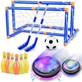thumbnail image 1 of 4 in 1 Led Lighted Levitation Soccer Hockey Bowling Set, Levitation Soccer Set, Levitation Soccer Set with 2 Goals, Rechargeable Indoor/Outdoor Children's Play Toys for Kids, No Age Limit, Boys Girls, 1 of 7
