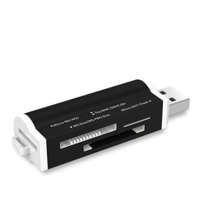 4 in 1 Mini Portable USB SD Card Reader,High Speed to SD Card Adapter for USB TF/Micro-SD/MS/M2 Card Reader Adapter for Computer,2.76x0.83 inch (Black)