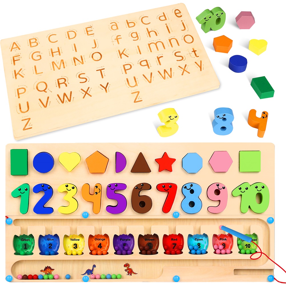 Wooden Educational Preschool Toddler Toys for 1 2 3 4 5 Year Old Boys
