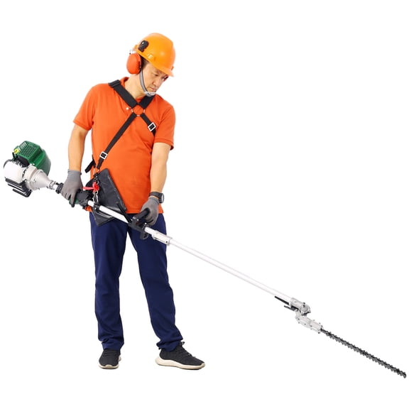 4 in 1 Multi-Functional Trimming Tool, 31CC 4-Cycle Gas Garden Tool System with Pole Saw, Hedge Trimmer, Grass Trimmer, and Brush Cutter - EPA Compliant, Dark Green Plastic