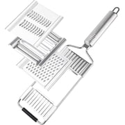 4 in 1 Multi-Purpose Vegetable Slicer Stainless Steel Cheese Grater Kitchen Hand-held Shredder Grater Slicer Adjustable Kitchen Tool for Vegetable Fruits