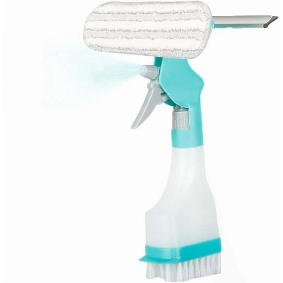 4 in 1 Multifunction Window Cleaner Tool, 2025 New 4-in-1 Multi-Purpose Glass Cleaner Tool with Built-in Sprayer Bottle for Indoor Outdoor Windows,Shower Doors, Car, Mirrors, Tiles & Glass (2PCS)