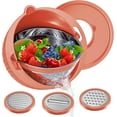 thumbnail image 1 of 4-1 Multifunctional Colander Set, Food Strainers and Colanders, Fruit Washing Bowl with Strainer, Rotatable Colander for Kitchen, 1 of 14
