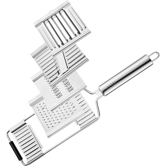 4 in 1 Multifunctional Vegetable Slicer Set:Stainless Steel Vegetable Chopper,Grater and Slicer,Kitchen Food Slicer with 4 adjustable Blades for Cheese,Vegetables,Fruits (2 sets)