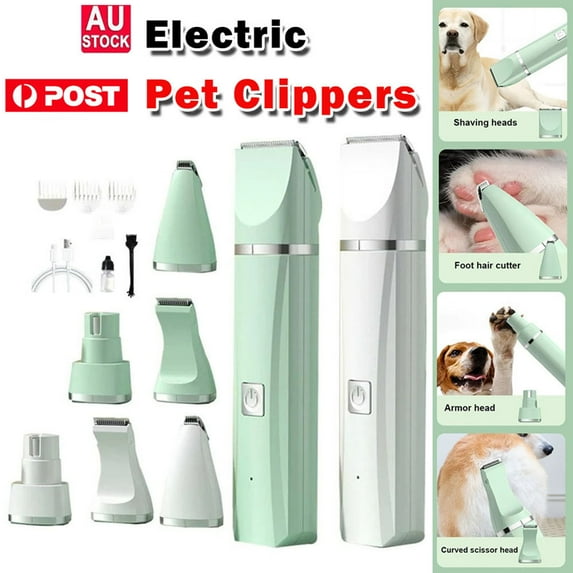 4 in 1 Pet Grooming Paw Hair Trimmer Electric Dog Hair Clippers and Nail Grinder for Thick Coat Cordless Grooming Tool Rechargeable for Medium and Large Dogs and Cats Face Ear Rump