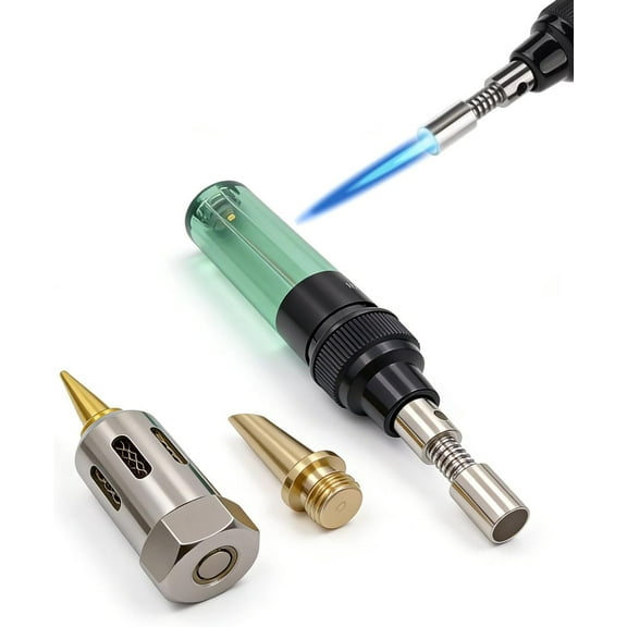 4 in 1 Portable Soldering Iron Kit, Up to 2400,Adjustable Temp,Butane Gas Soldering Iron Kit, USB-C Power,Multiple Uses & Applications,Small Portable