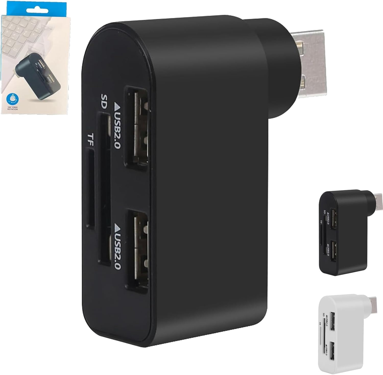 4 in 1 Rotatable USB Hub, Splitter Card Fast Usbs, USB Hub Rotatable ...