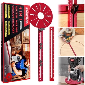 4 in 1 Router Milling Groove Bracket, Aluminum Alloy Router Circle Cutting Jig, Multifunctional Router Guide Cutting Large Circles From 10" to 58", Adjustable Woodworking Tool