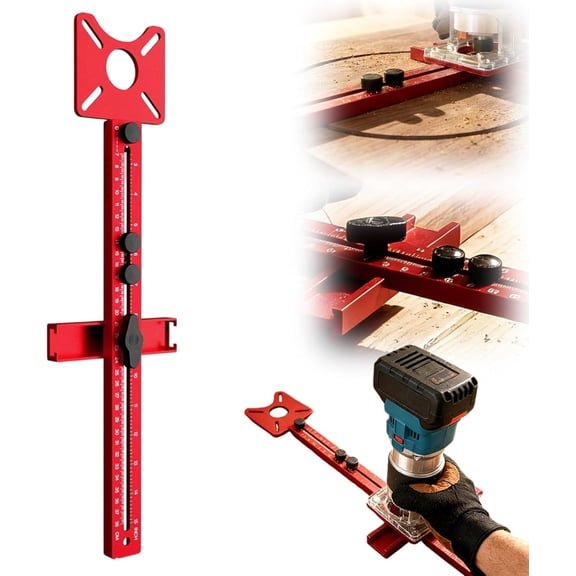 4 in 1 Router Milling Groove Bracket, Router Milling Groove Bracket, Aluminum Alloy Router Circle Cutting Jig for Woodworking Router Circle Cutting Jig for Router Tool (Style D)