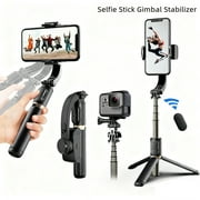ME 4 in 1 Selfie Stick Gimbal Stabilizer, 360 Automatic Rotation, Auto Balance, Gimbal Stabilizer for Smartphone with Wireless Remote, 1-Axis Phone Gimbal for Vlog, Live Broadcast Black