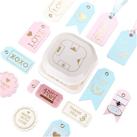 4 in 1 Tag Punch for Paper Crafts, 2026 Corner Cutter and Corner Rounder Punch for Card Making Scrapbooking DIY Projects, Tag Marker 4 Shapes Dovetail Bevelled Arts Cutter for Laminate Photo (White)