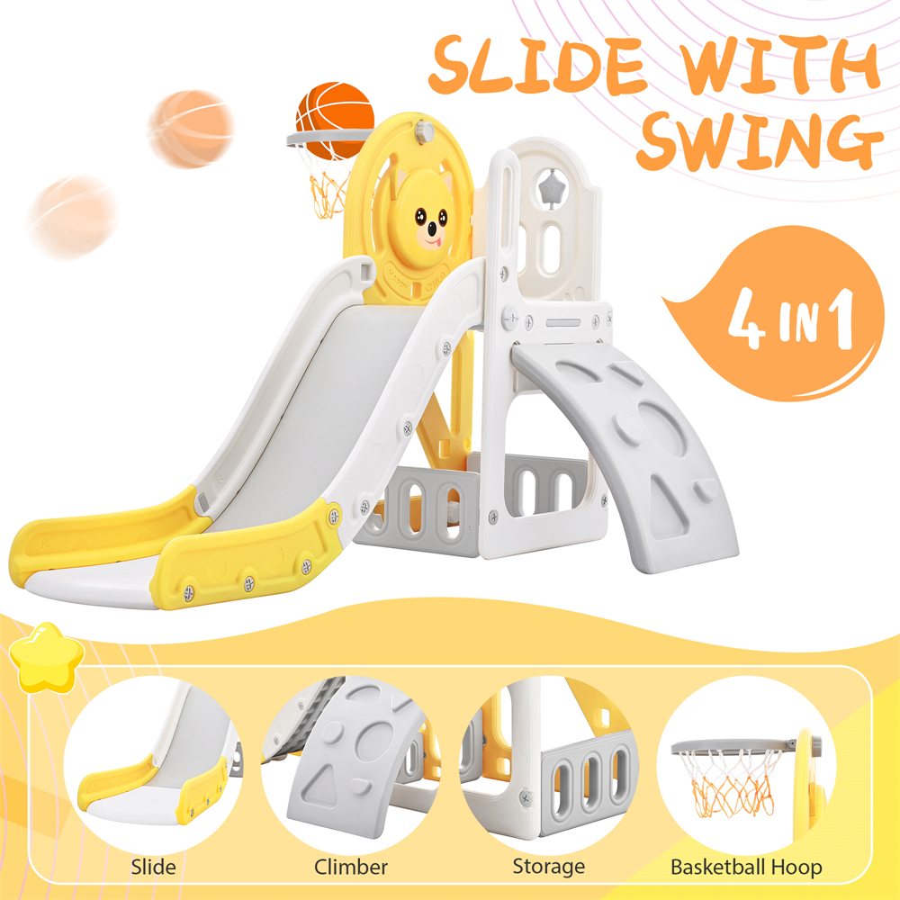 4 in 1 Toddler Climber and Slide Set, Kids Playground Climber