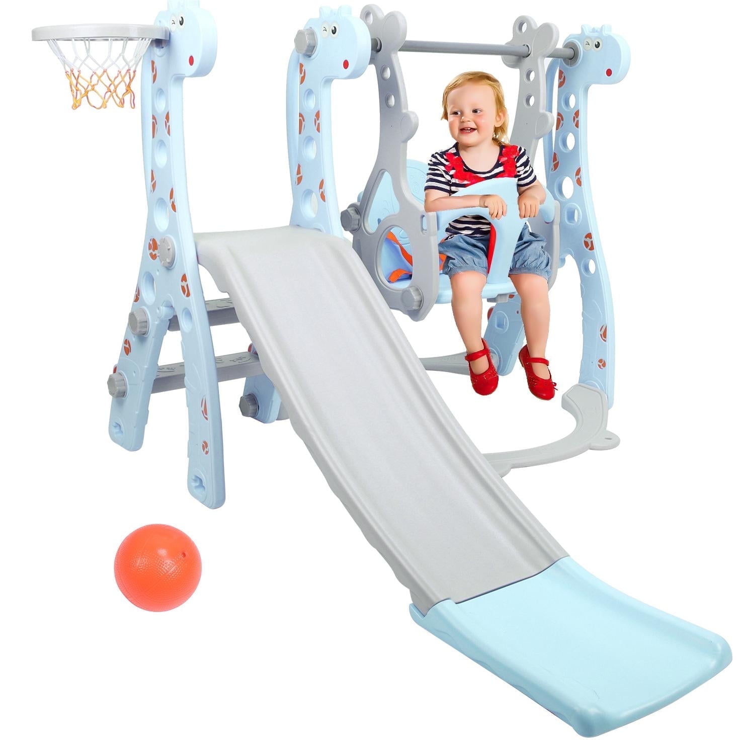 EOTVIA In Toddler Swing And Slide Set For Kids Age To