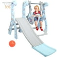 thumbnail image 1 of EOTVIA 4 In 1 Toddler Swing And Slide Set For Kids Age 1 To 5, Toddler Indoor Playground For Children Baby Swing Set With Swing, Climber, Ball, Basketball Hoop And Long Slide For Boys And Girls, Blue, 1 of 10
