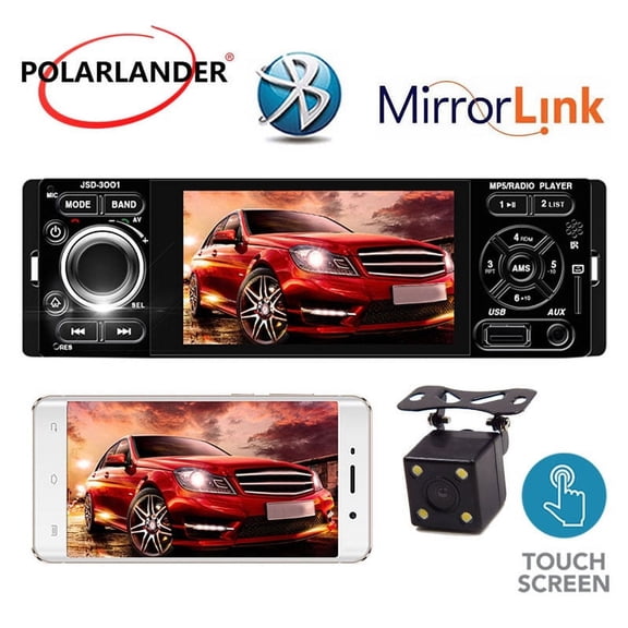 4.1" Touch Screen Car Stereo Bluetooth Car Radio 1 Din Mirror Link Autoradio Audio MP5 Video Player USB/MP3/TF Car Radio JSD3001