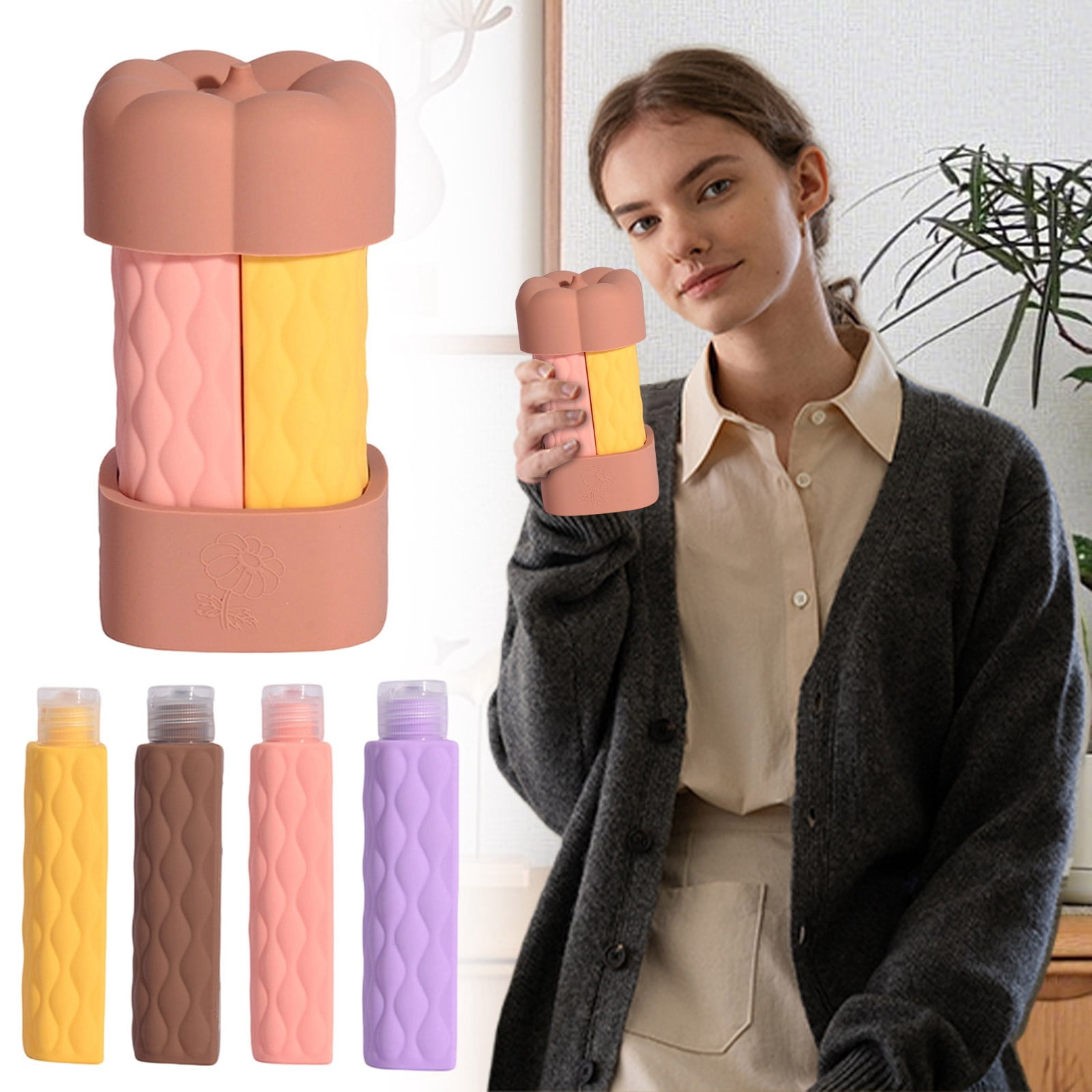 4 in 1 Travel Bottles for Toiletries, Silicone Travel Containers, Leak ...