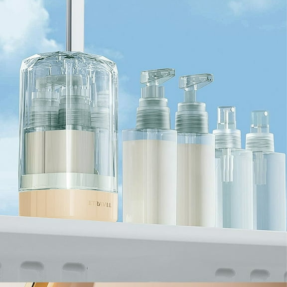 4 IN 1 Travel Dispenser Bottle Pouch Set, Refillable Empty Bottles For Shampoo Shower Gel Face Wash, Compact Leak-Proof, Multifunctional Toiletry Organizer For Travel Home