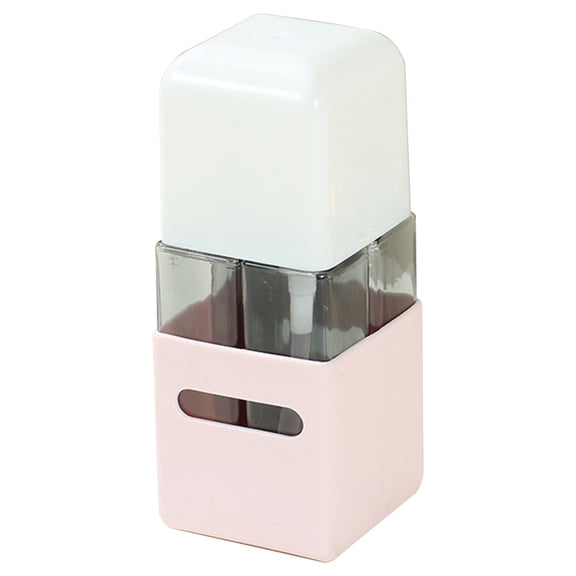 4 in 1 Travel Dispenser Bottle Set, 60ml Leak Proof Travel Toiletry, Square Pump Spray Lotion Containers, Travel Container Set, Portable Pump Dispenser for Shampoo Conditioner Cream, Pink