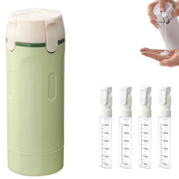 4 In 1 Travel Pump Bottle, 4 In 1 Travel Dispenser Bottle, 30ML Leak-Proof Refillable Shampoo and Toiletry Container, Portable Cosmetic Organizer For TSA Approved, Travel