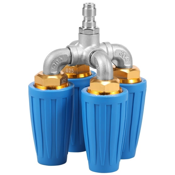 4 in 1 Turbine Nozzle Aluminum Alloy Pressure Washer Swivel Nozzle with 1/4 Inch Quick Connector 360° Rotating Pressure Washer Nozzle 4000 PSI for Most Pressure Washer