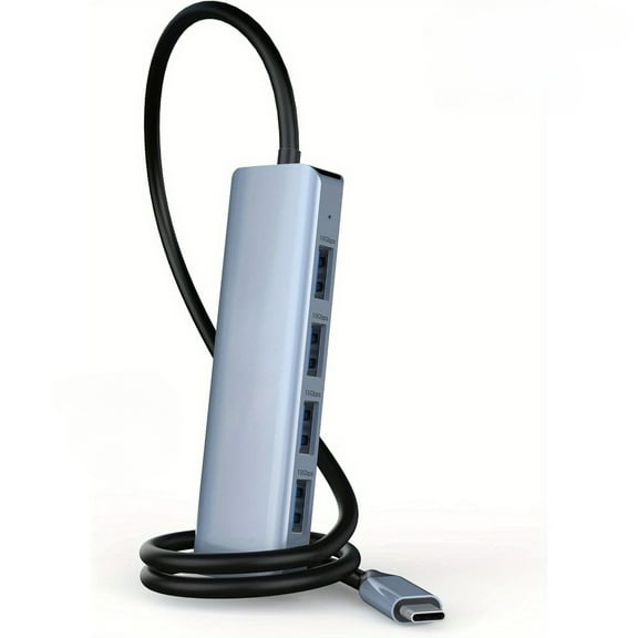 4 in 1 USB Adapter Hub, USB 3.2 Hub, 10Gbps Ultra Slim Portable Data Hub with 4 USB 3.2 Ports, 7.8in Data Cable for MacBook Pro/Air, iPad Pro/Air, Surface Go, XPS, Pixelbook