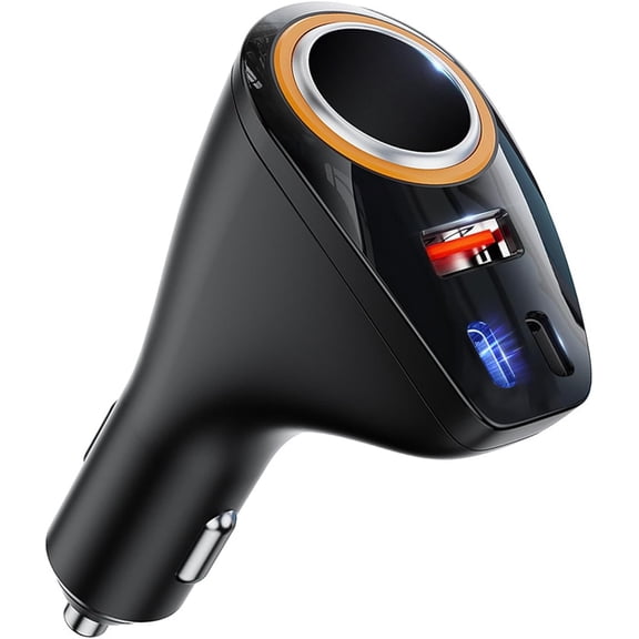 4 in 1 USB C Car Charger, 170W Multi USB Cigarette Lighter Adapter, Socket Splitter with 3 Ports, 12V/24V Dual USB Type C PD Fast Car Charger Adapter for iPhone 17/Air/16/15 Pro Max iPad GPS