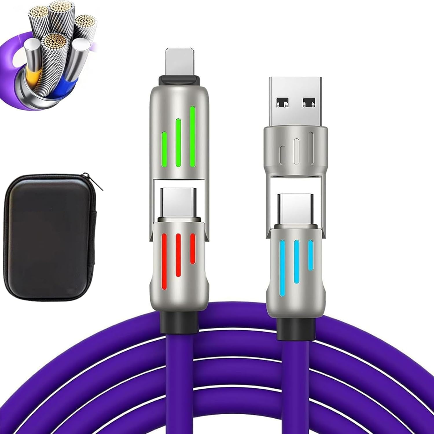 4 in 1 USB Charging Cable, 240w 4-in-1 USB C Cable, 4 in 1 USB 240w ...