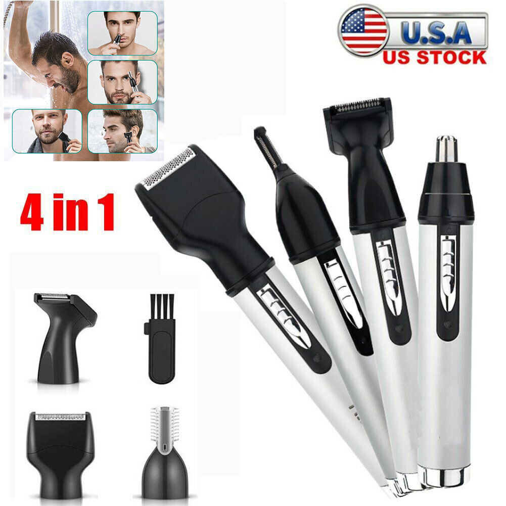 4 in 1 USB Rechargeable Nose Ear Hair Trimmer for Men Grooming Kit