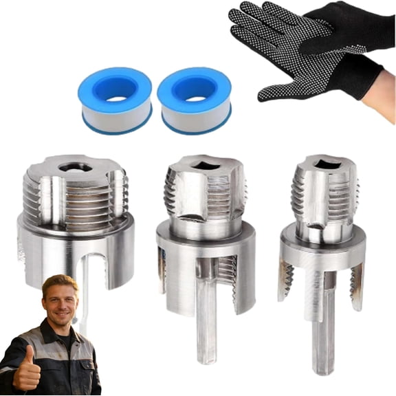 4 in 1 Water Pipe Threader Tool, 4-in-1 Water Pipe Wrench, 2026 New Pipe Tapping and Threading Tool, Pipes Tapping and Threading Tools for 1/2", 3/4", 1", For All Electric Drills