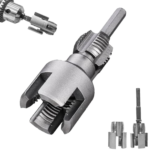 4 in 1 Water Pipe Wrench, 4 in 1 Pipe Wrench, 4 in 1 Pipe Threader, 1/2'' and 3/4'' Water Pipe Internal and External Integrated Threader, Integrated Internal & External Pipe Threading Tool