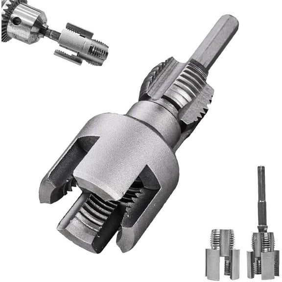 4 in 1 Water Pipe Wrench, 4 in 1 Pipe Wrench, 4 in 1 Pipe Threader, 1/2'' and 3/4'' Water Pipe Internal and External Integrated Threader, Integrated Internal & External Pipe Threading Tool