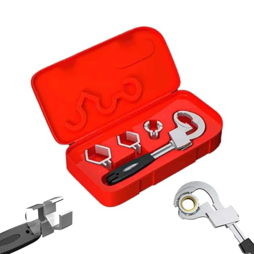 4 in 1 Water Pipe Wrench, 4 in 1 Water Pipe Wrench, New Integrated Internal & External Pipe Threading Tool Kit, Electric Drill Compatible Pvc Threader (1)