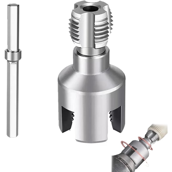 4 In 1 Water Pipe Wrench, Pipe Tapping And Threading Tool, 2-In-1 Internal & External Pvc Pipe Threading Tool Kit, 1/2'' And 3/4'' Water Pipe Internal And External Integrated Threader (1/2'')