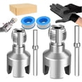 thumbnail image 1 of 4 In 1 Water Pipe Wrench, Pipe Tapping And Threading Tool, 2-In-1 Internal & External Pvc Pipe Threading Tool Kit, 1/2'' And 3/4'' Water Pipe Internal And External Integrated Threader (1/2''+3/4''), 1 of 8