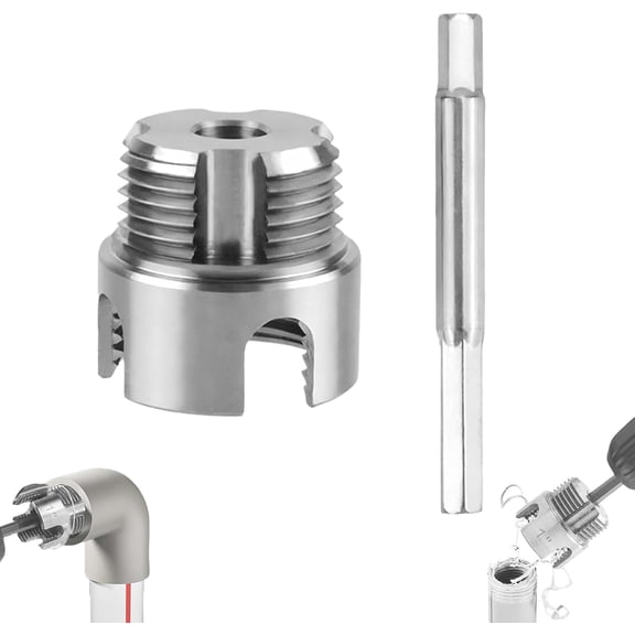 4 in 1 Water Pipe Wrench, Universal Pipe Opener & Threader, Internal & External Integrated Threading Tool for 1/2" & 3/4" & 1" PVC Water Pipes, Drill Driven Plumbing Repair Kit (1/2"+3/4"+1")