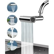 4 in 1 Waterfall Kitchen Faucet,360°Swivel Faucet Extender for Kitchen Sink,Splash-Proof Kitchen Faucet Head Replacement,Highh Arc Sink Faucet Suitable for Washing Fruit Vegetable