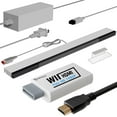 thumbnail image 1 of 4 in 1 Wii Replacement Cables Set, PORTHOLIC Wii AC Power Adapter + Wii to hdmi Converter+ Wired Motion Sensor Bar and Composite Audio Video Cable for Nintendo Wii, 1 of 8