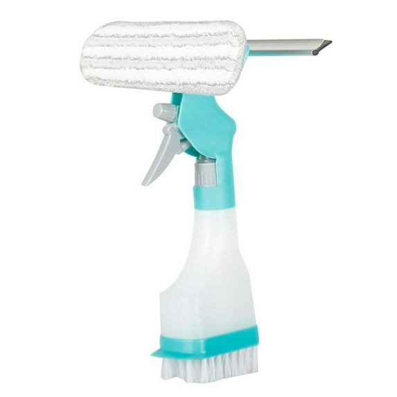 4 in 1 Window Cleaner Tool Kit with Spray Bottle,Squeegee,and Microfiber Washer Head,Portable Multifunction Window Cleaner Tool,Refillable Bottle Sprayer for Shower Mirror Glass Car Windshield J7K5