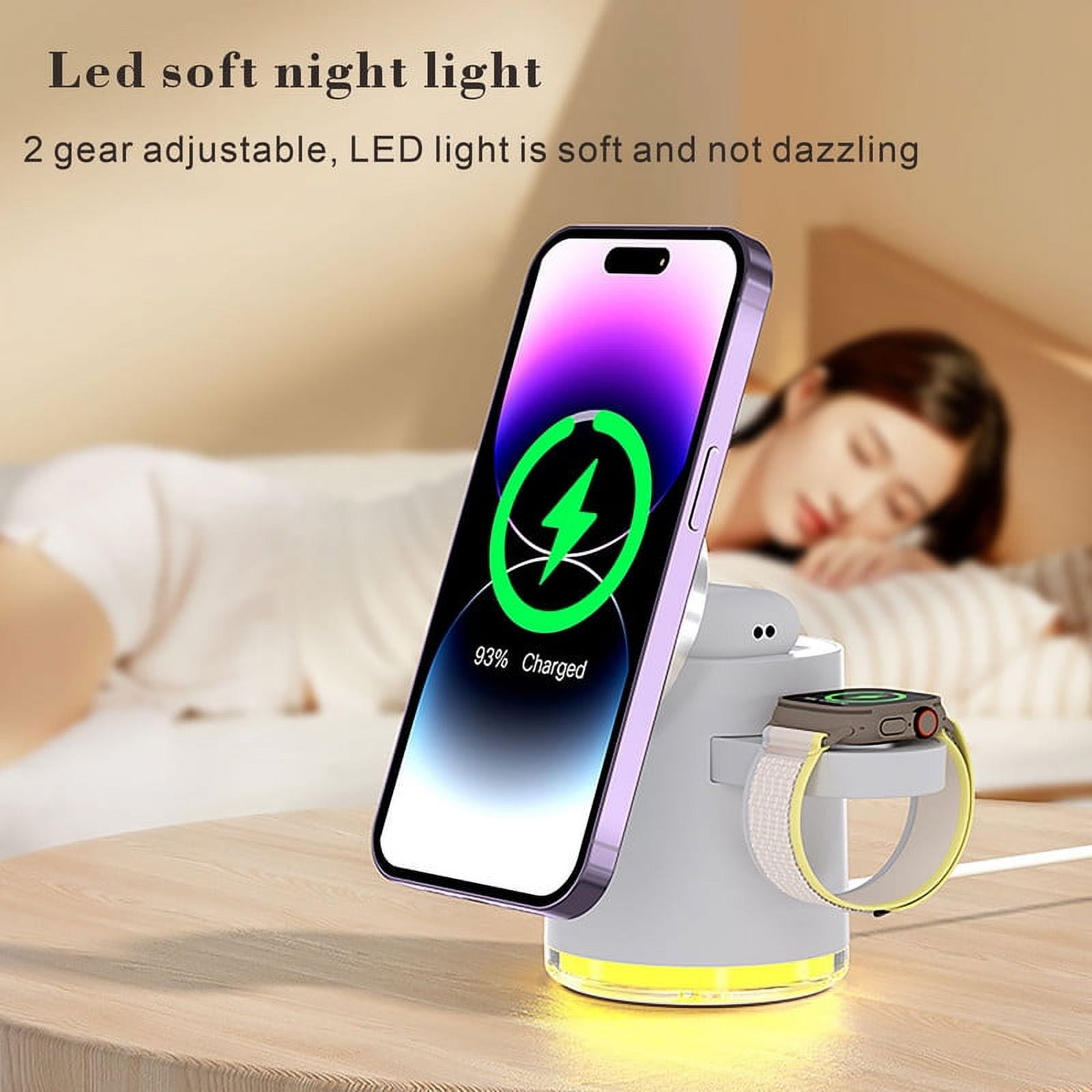 4 in 1 Wireless Charger Station Foldable Magnetic Charger Dock for iPhone 15 14 13 12 Samsung Galaxy S24 S23 S22 AirPods iWatch 9 8 7 6 Ultra Galaxy Watch serial