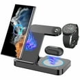 thumbnail image 1 of 4 in 1 Wireless Charging Station for Samsung & Android Multiple Devices Foldable fast wireless Charger Dock Stand for Phone Galaxy Z Flip 4/3 Z Fold S23 S22 S20 Ultra, Galaxy Watch 5/4/3 Galaxy Buds, 1 of 10