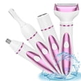 thumbnail image 1 of 4 in 1 Women Electric Shaver Rechargeable Waterproof Razor Painless Epilator Body Hair Remover Nose Hair Beard Bikini Trimmer Eyebrow Face Facial Armpit Legs Removal Clipper Lady Grooming Groomer Kit, 1 of 7