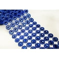 thumbnail image 1 of 4" 1 Yard Royal Blue Diamond Flower Mesh Wrap Roll Crystal Rhinestone Sparkle Ribbon, 1 of 1