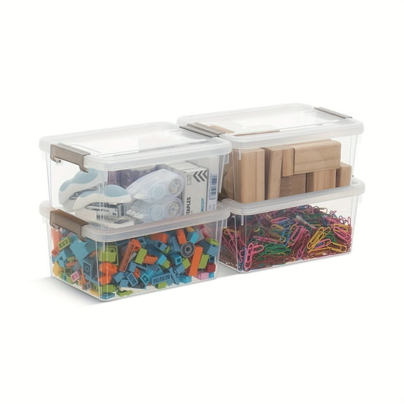4/10/20-Pack Clear Stackable Storage Bins with Latches - Waterproof PP Plastic Organizer Boxes for Home Closet Drawer, Space-Saving Durable Storage Containers for Small Items