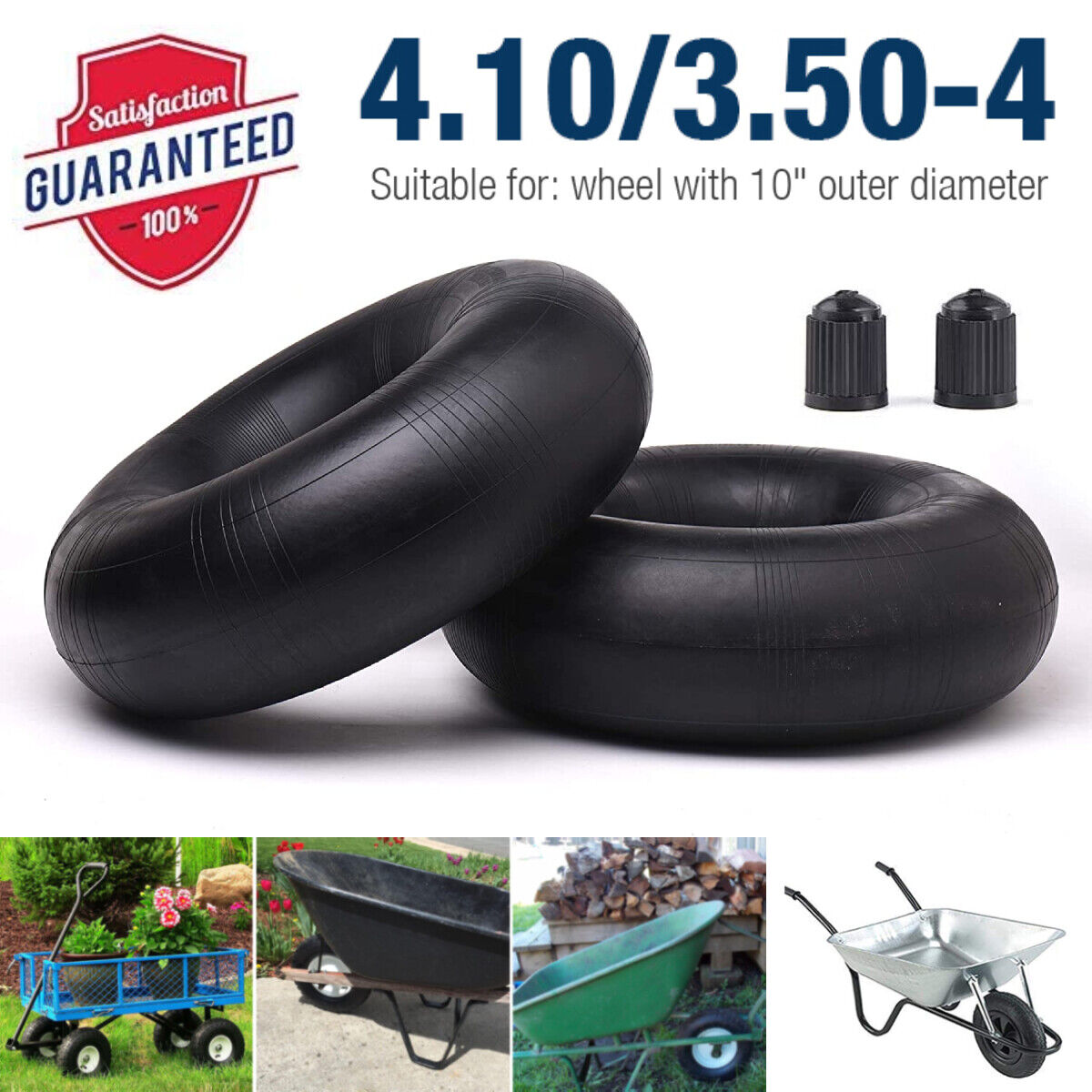 4.10 3.504" Inner Tube for Hand Truck/ Dolly/ Hand Cart/ Snowblower