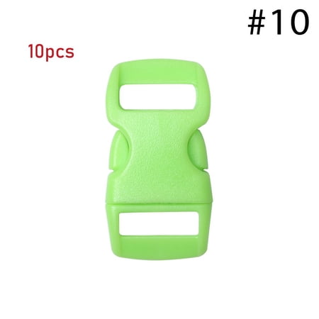 4/10/50pcs High quality Paracord Bracelet Accessories Curved 3/8" 10mm Webbing Outdoor Tool Camp Bag Parts Dog Collar Strap Side Release Buckle 10PCS COLOR 10