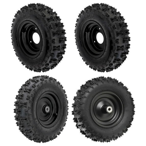 4.10-6 Tires and Wheels Rims Front and Rear 6" Go Kart Wheel 4.10x6 410-6 Tubeless Tire for ATV Quad Mini Bike Scooter Lawn Tractor Mower 4 Wheelers Drift Trike Snow Blower Wheelbarrow