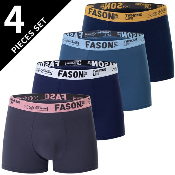 4/10 Pack Teenagers To Adults Parent-child Boyshort Simple Fashion Multi-size Shorts Men's Comfortable Underwear Elastic Waist P