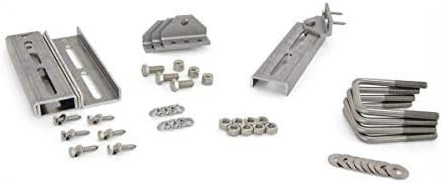 Ultimate Boat Trailer Bunk Bracket Kit – Aluminum & Stainless Steel, Adjustable 14" Pole, Fits 3x3 Crossmembers