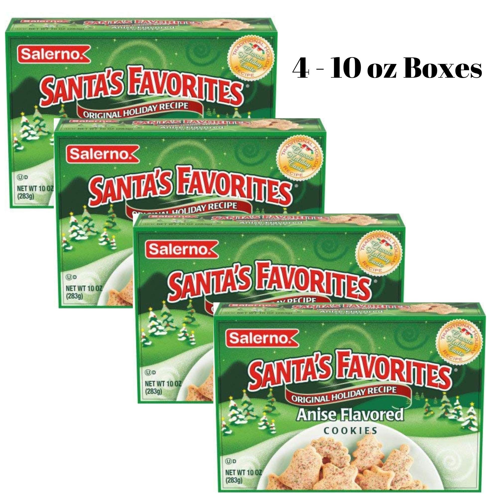 4 - 10 oz Salerno Santa's Favorites Anise Flavored - Original
